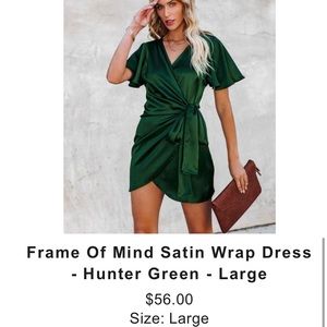 VICI Emerald Satin Wrap Dress size L